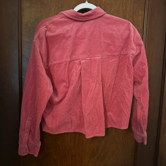 Madewell Variegated Corduroy Button-Up Shirt Pink Size XS - Picture 3 of 6